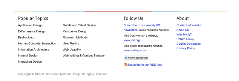 Footer on NNGroup.com